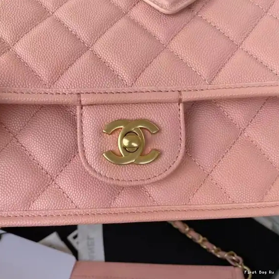 First Bag Ru WITH TOP CHANEL FLAP HANDLE BAG SMALL 0513